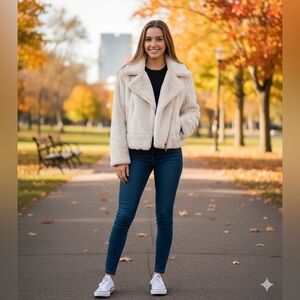 Catherine Malandrino Faux Fur Jacket Women's Size Small